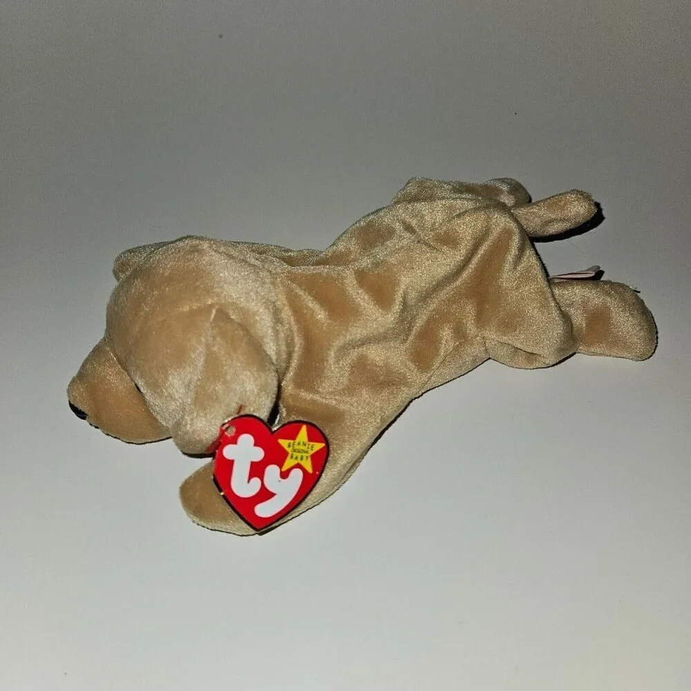 TY Beanie Babies Puppy Dog Plush Lot Brown Tan Fetch Spuds Herder Sheepdog Gray